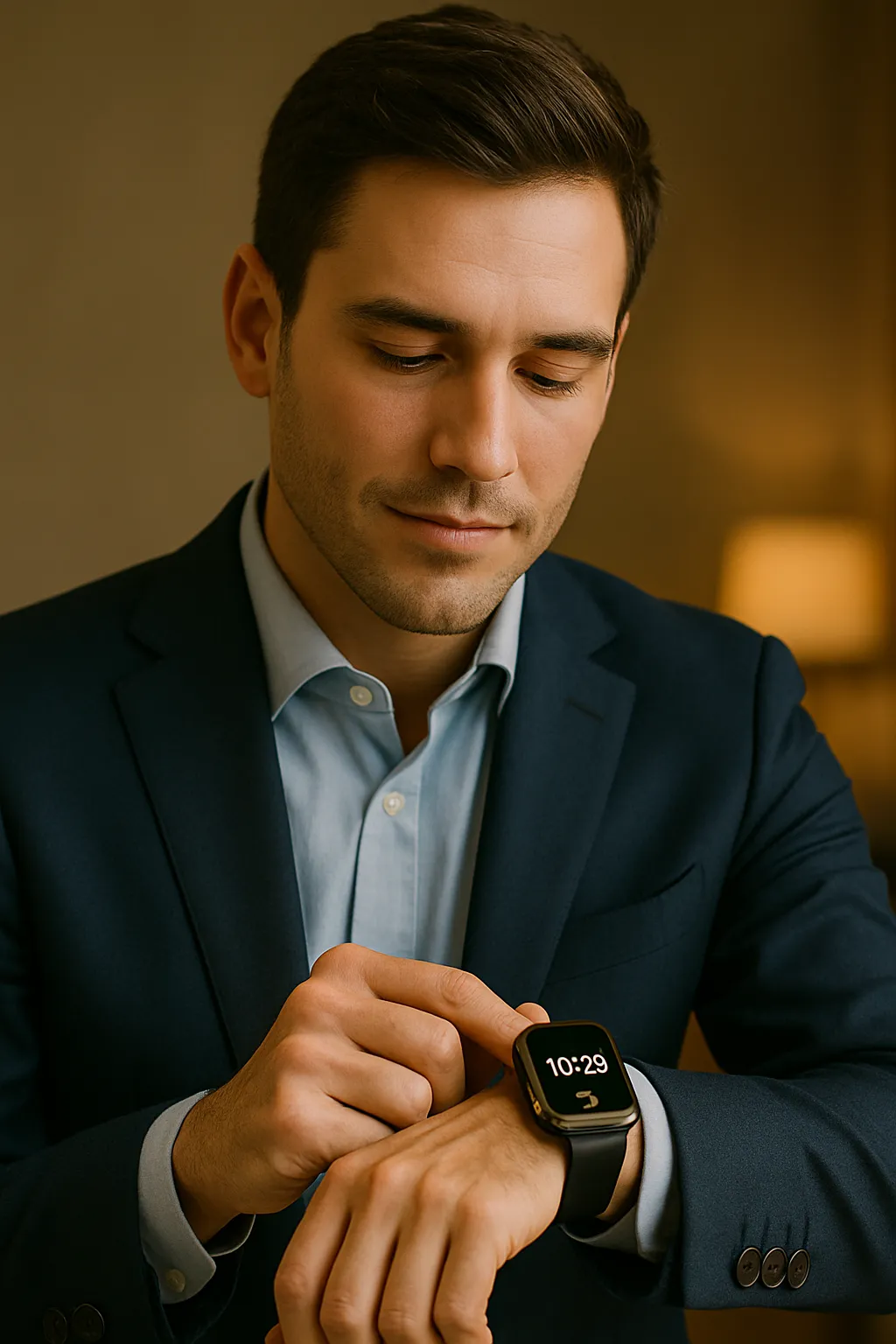 Ein Mann  mit Apple Watch für Herren